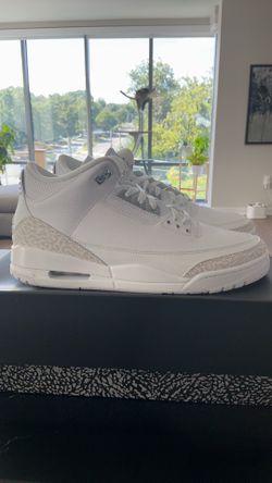 Air Jordan 3 Retro “Pure Money” White Silver Men’s Size 10.5 - Brand New