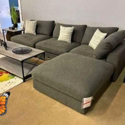 Charcoal Sectional Sofa Couch With İnterest Free Payment Options 