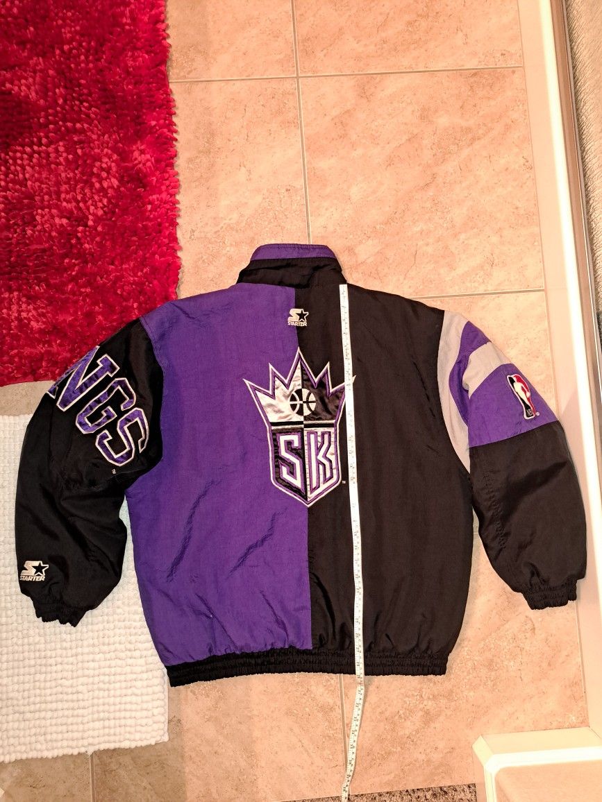 Vintage Rare NBA Sacramento Kings Starter Parka Full Zip Jacket Mens Sz L