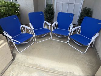 4 Cabana Beach One-Position Folding Beach Chairs