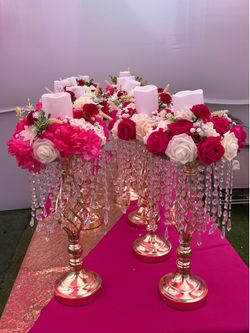 13 Center pieces color Fushia