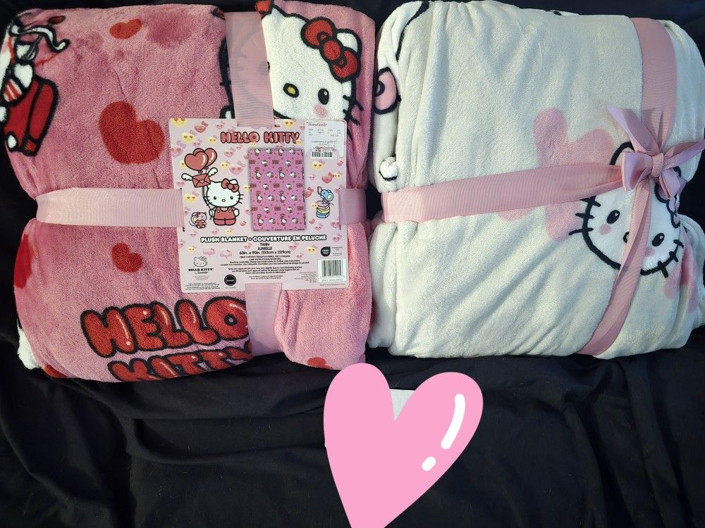 NEW Hello Kitty Plush Blankets – $50 Each or $90 for Both