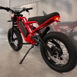 New! 1500 Watt, Electric Bike, 35Mph, Red, Yellow, And Black, Free Lock + Delivery! 