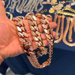 Miami Cuban Link Rose Gold Plated Chain High Quality Premium Polished | 20mm & 24inch