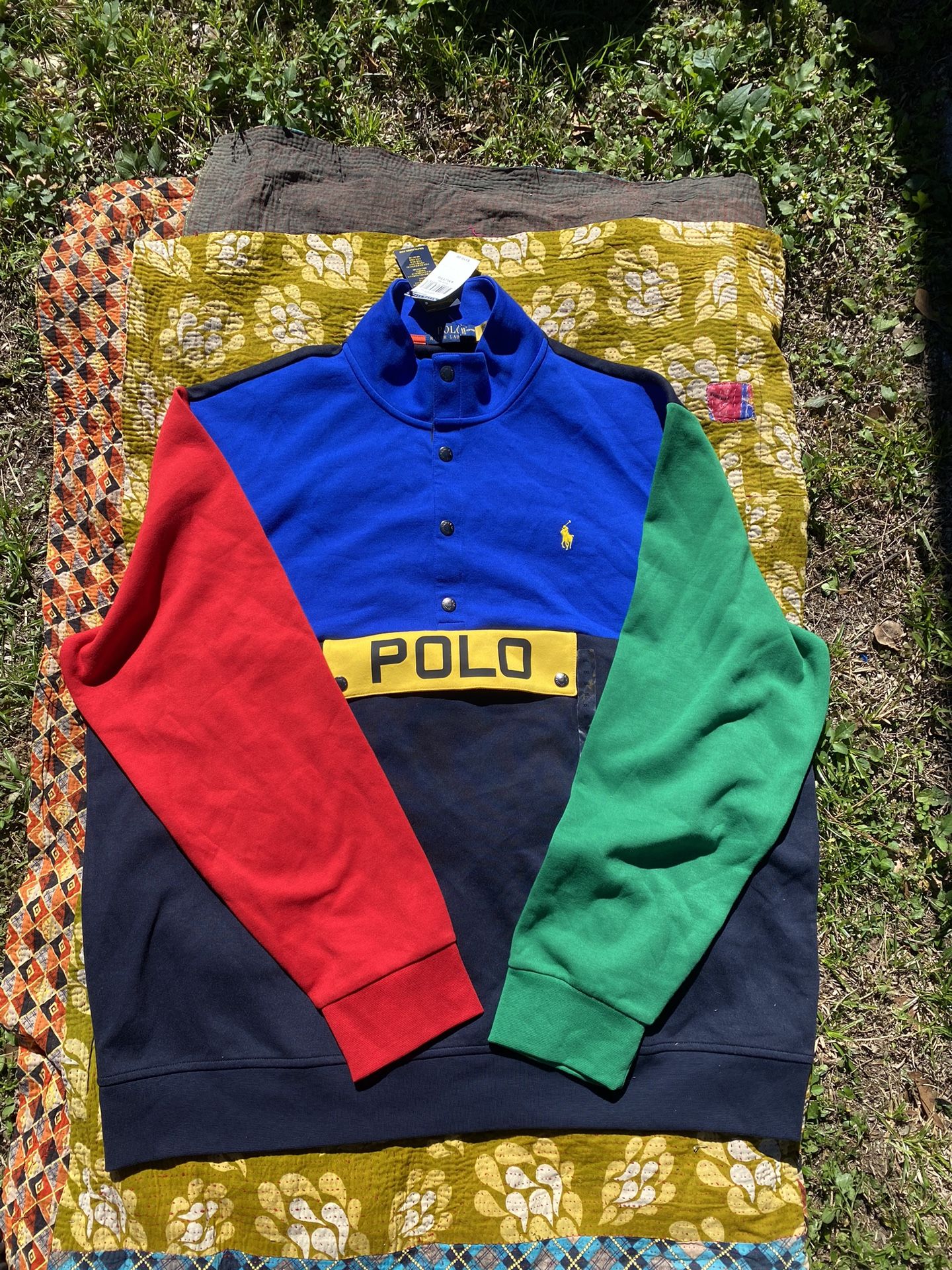 Polo Ralph Lauren Sweatshirt Pullover  Colorblock Shirt Retro