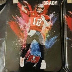 Really Nice Pair Of Brand New Tom Brady and Dak Prescott Tin Collector's Container Card Holders ...  Brand New.!!!