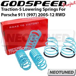 GODSPEED TRACTION-S PERFORMANCE LOWERING COIL SPRINGS KIT FOR PORSCHE 911 997 05-12, RWD ONLY