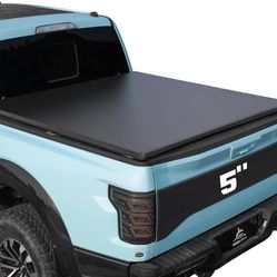 Truck Bed Tonneau Cover Compatible with Jeep Gladiator JT 2020 2021 2022 2023 2024 5 ft Box w/or w/o Trail Rail, Soft Roll Up Style