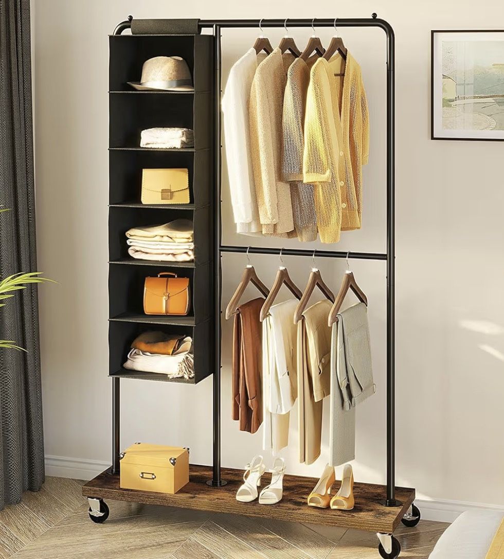 Rolling Garment Rack - Assembled 