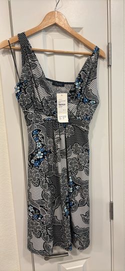 Papillon Floral Lace Print Sleeveless Dress