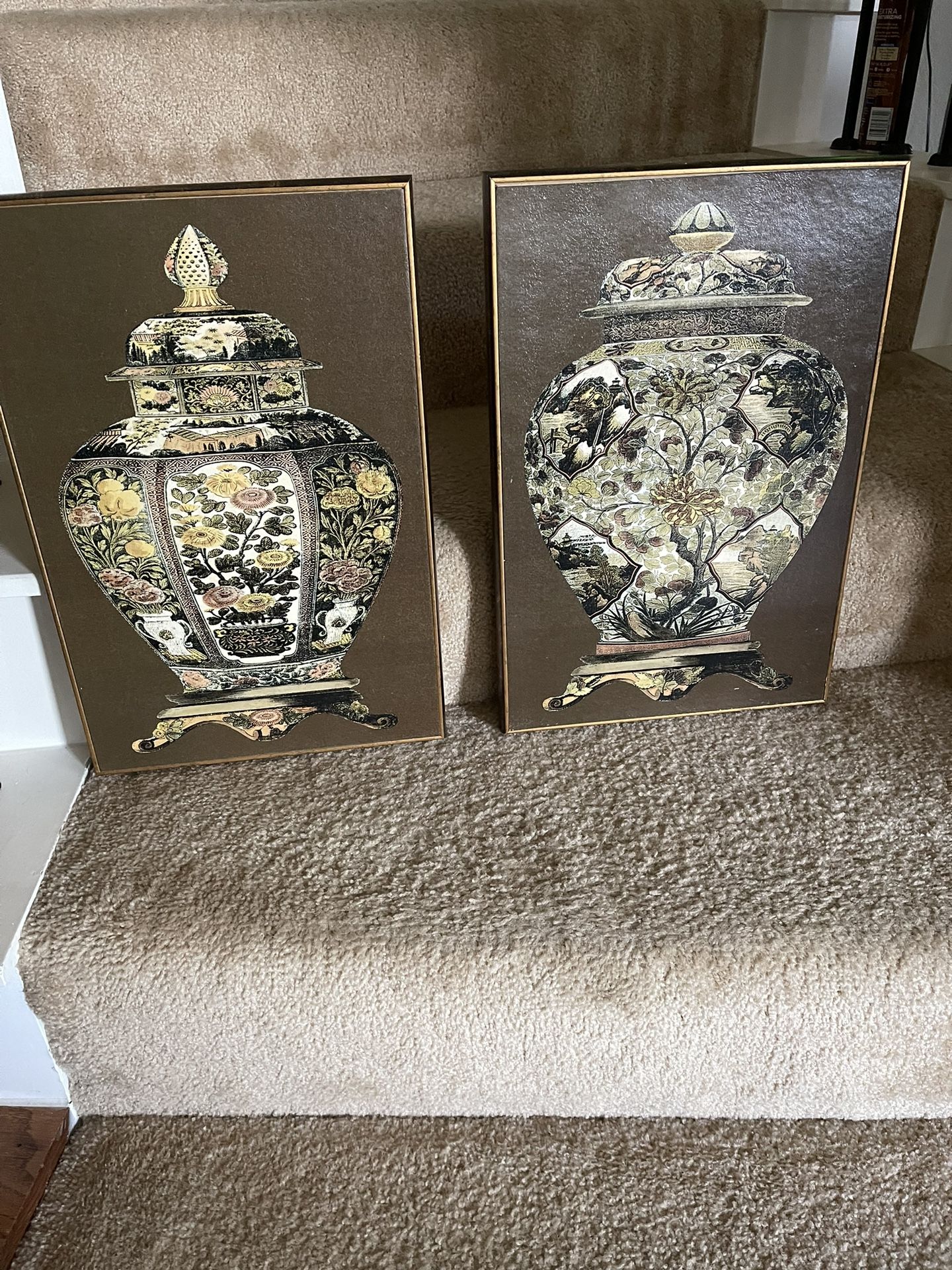 Chinoiserie Pair Of Canvas Painting