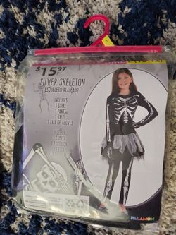 Silver Skeleton Costume Size Youth Large...must Pick Up In Lacey