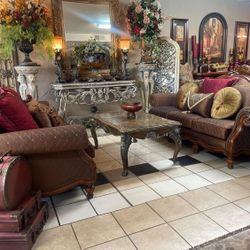 Beautiful Armchair + 2 Marble Table 