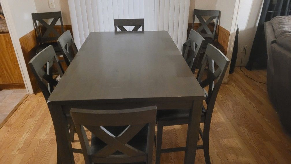  Gray 9 Piece Counter Height Dining Set

