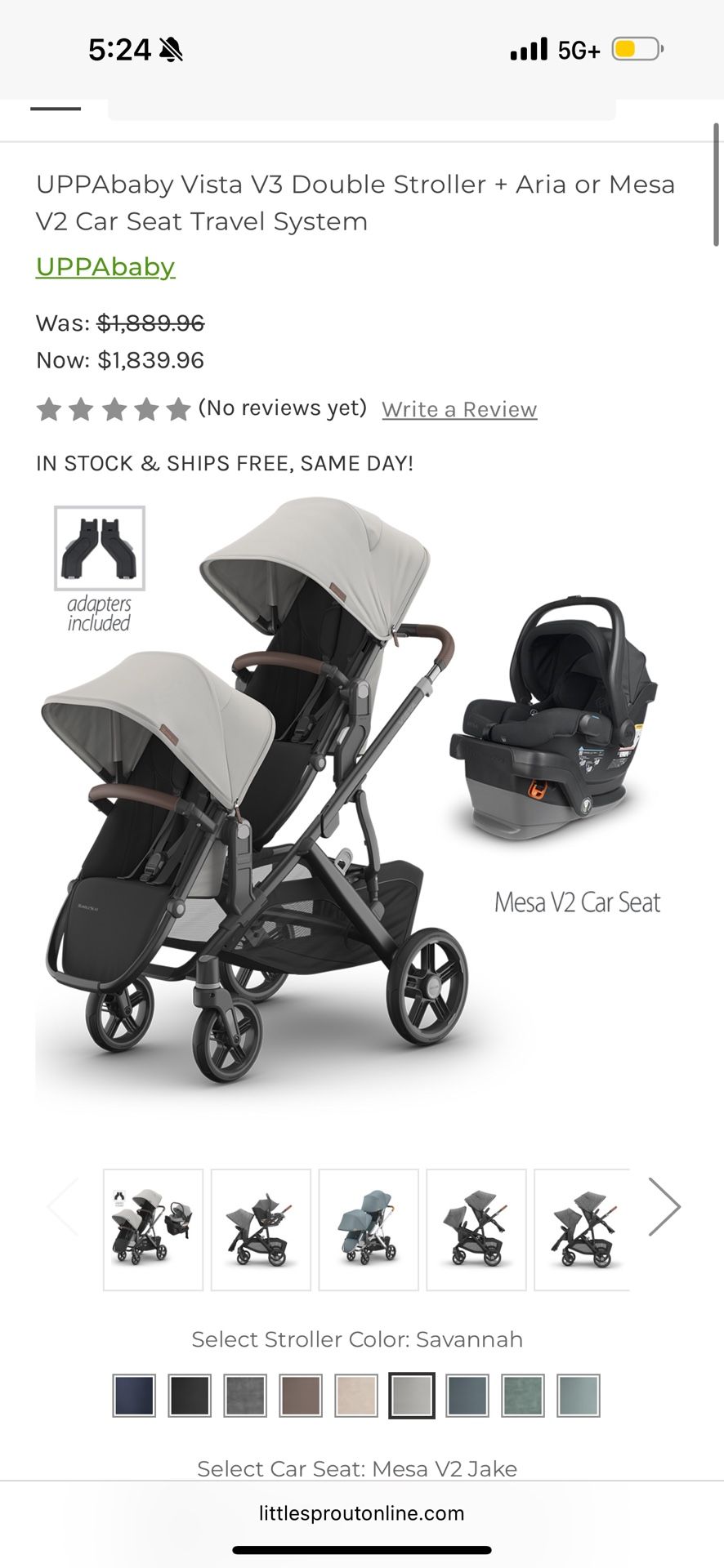 Uppababy double stroller