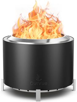 OutVue 27 Inch Stainless Steel Firepit