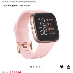 Fitbit Versa 2 Health & Fitness Smartwatch with Heart Rate, Music, Alexa Built-in, Sleep & Swim Tracking, Petal/Copper Rose, 