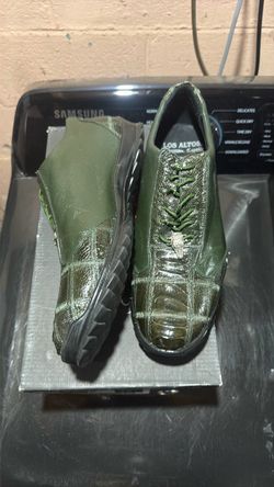 Los Altos Ostrich Sneakers Olive Green