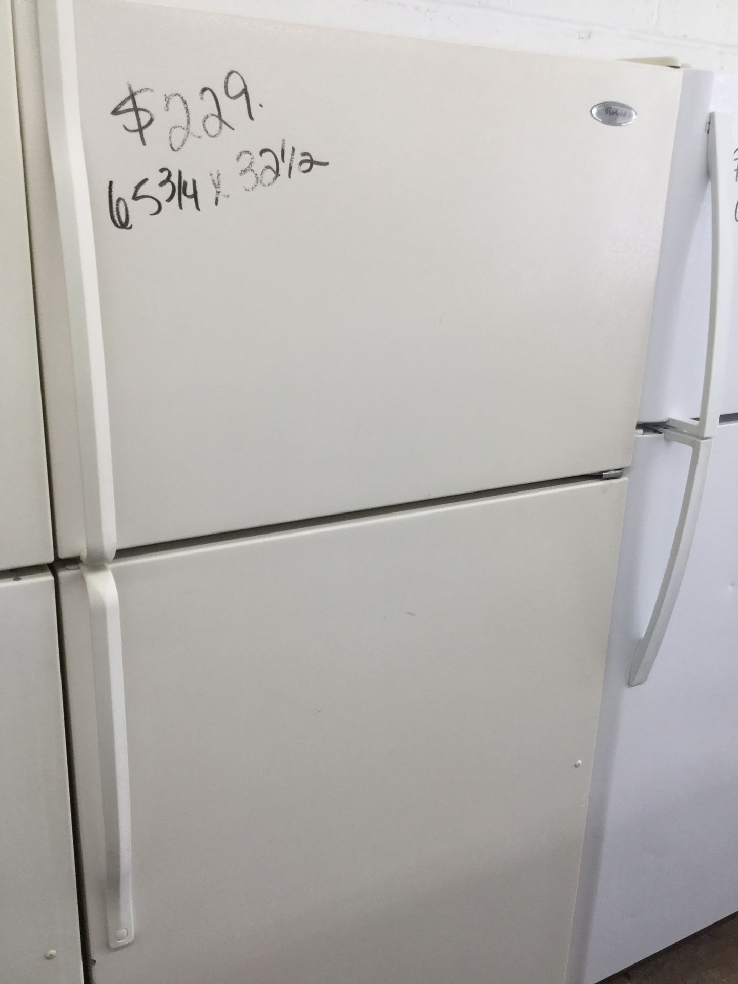 Whirlpool Beautiful Eggshell 65.75” H x 33” W Refrigerator! Guaranteed 30 Days! Delivery Available!