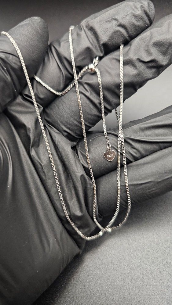 S925 Rhodium-Platinum Adjustable Chain
