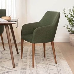 Article | Set of 4 Upholstered Dining Chairs with Arms | Feast - Vine Green | Delivery Available