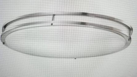 Designers Fountain low profile LED flush mount ceiling brushed lighting fixture, 32in, nickel / White
