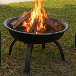 New in Box Wood Fire Pit And Grill 22"Black Color 