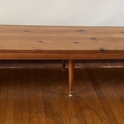Mid Century Modern Style Pine Long Coffee Table - 94” 