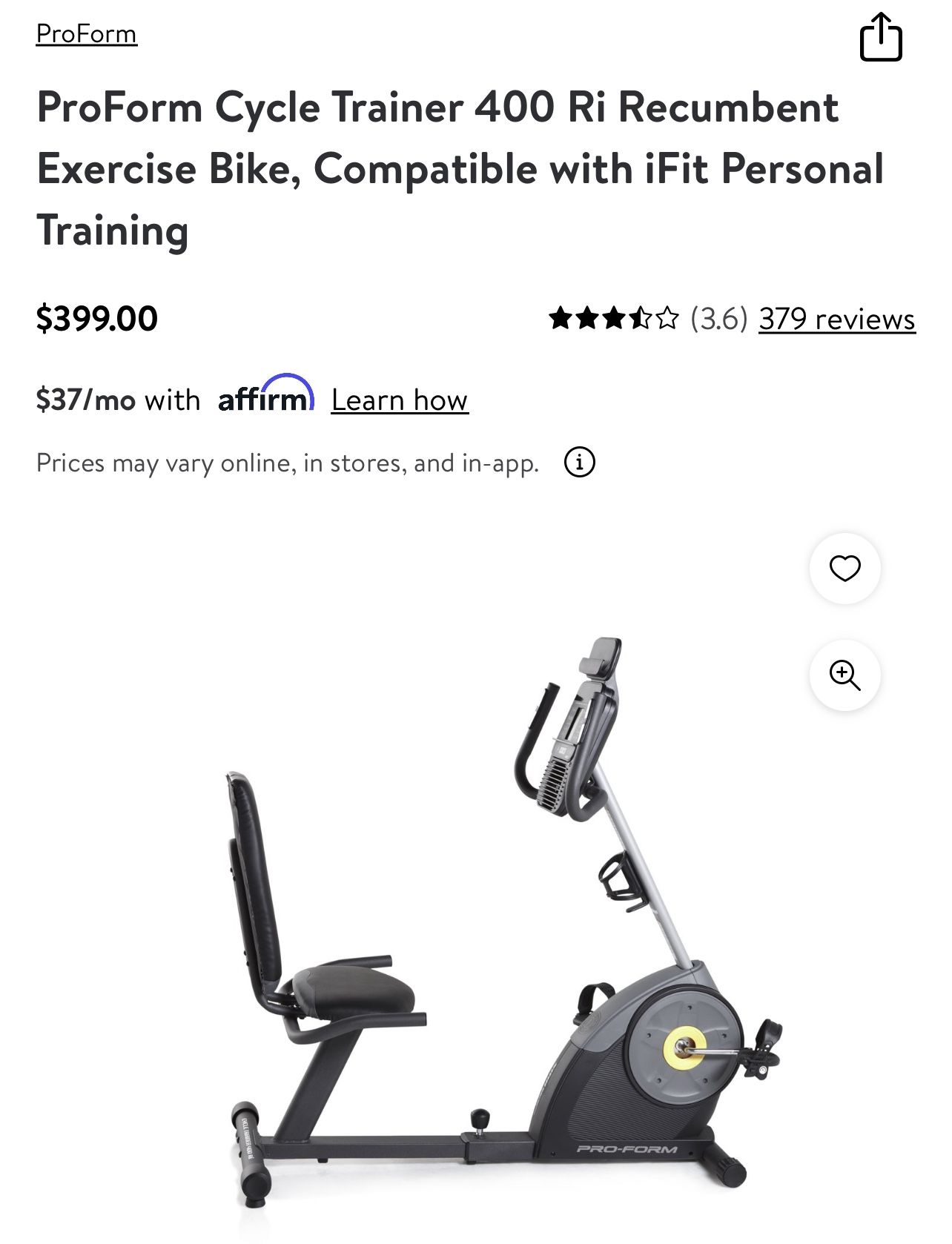 Gym Cycle Proform Cycle Trainer 400 Ri Review ProForm Cycle