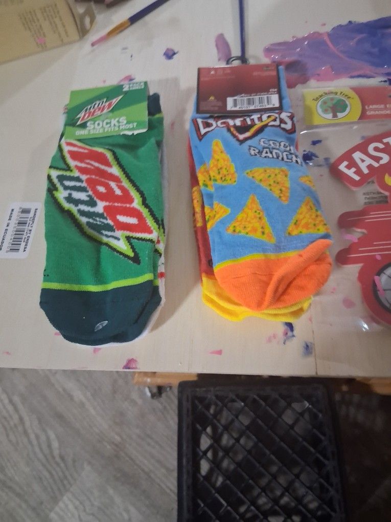 Comfy Mountain Dew Domino's Sock