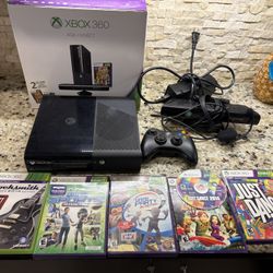 Microsoft Xbox 360 E Console W/Cords + Controller Glossy Black-Missing Side Vent