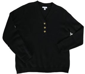 Charter Club Women's Black Long Sleeve Button Front Cardigan Sweater Size P/XL