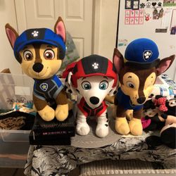 TRIO OF PAW PATROL PLUSHIE SET $5. Ea. 