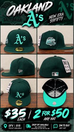 New Era 59FIFTY Oakland Athletics A’s Green Mint Fitted Hat Size 7 1/2