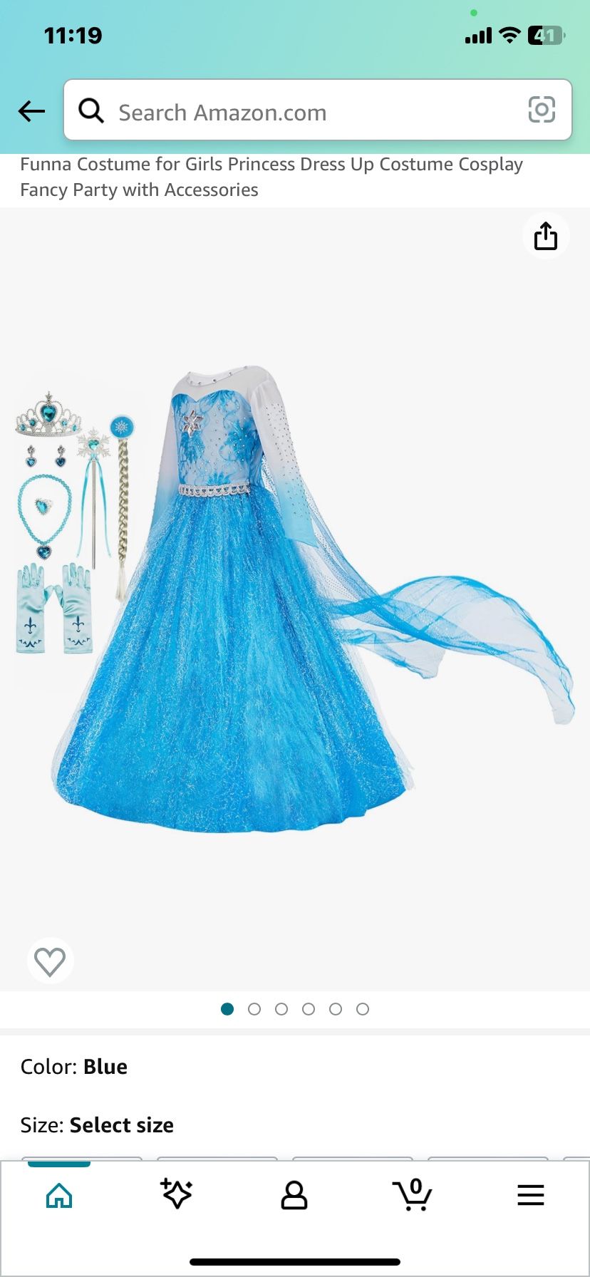 Funna Costume for Girls Princess Dress Up Costume Cosplay Fancy Party with Accessories