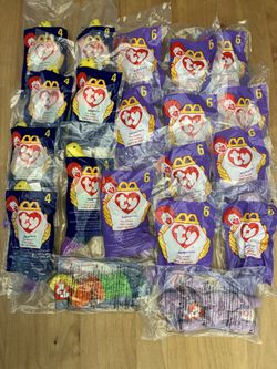1998 McDonald’s TY Beanie Babies Happy(#4) & Inch(#6) Lot of 21 Sealed