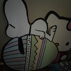 Wooden Decor Hello Kitty And Snoopy Free