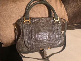 Chloé Marcie Python Large Leather Handbag