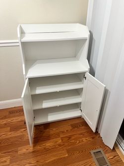 White Storage Cabinet with Shelves