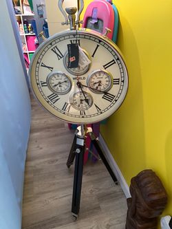 World Time Tripod Floor Clock