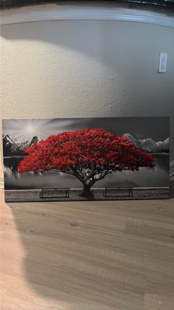 Red Tree Canvas Frame