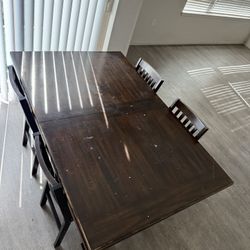 Wood Dining Table With 4 Chairs 