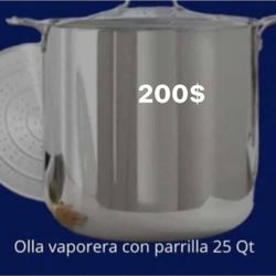 Olla Clásica De Acero Inoxidable 25qt Nueva Con Su Parrilla  Princes House 