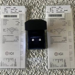 2 Ct VVS-2 Diamond Earrings, 14k Rose Gold With IGI Paper Workโฆ$1000