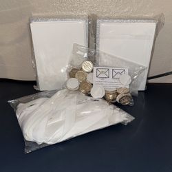Silver Invitation Kit Glitter 50ct 