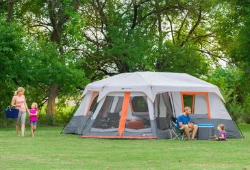 20 ft x 18 ft instant cabin ( 3 room ) camping tent with screen room - NEW