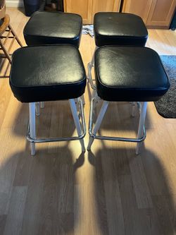 4 Vintage Swivel Barstools