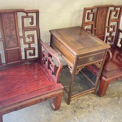 The King's Bay Antique Chinese Ming Wedding Arm Chairs High Back Paire Pick Up Only 