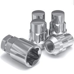 White Knight 40400S Chrome Finish 1/2"-20 Thread Size Acorn Wheel Lock, (Pack of 4)