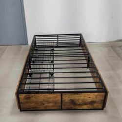 Rustic Style Twin Bed With Storage (New)